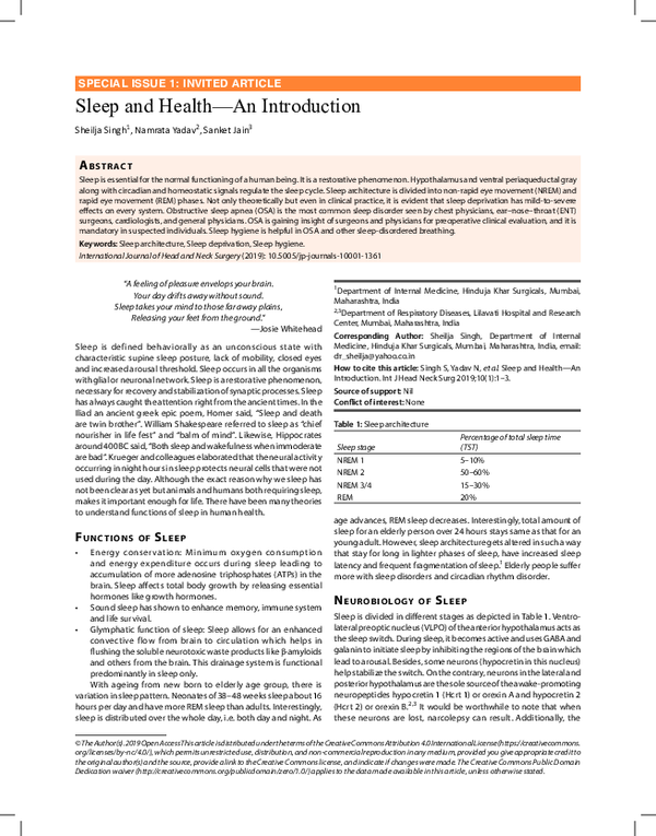 (PDF) Sleep and Health—An Introduction