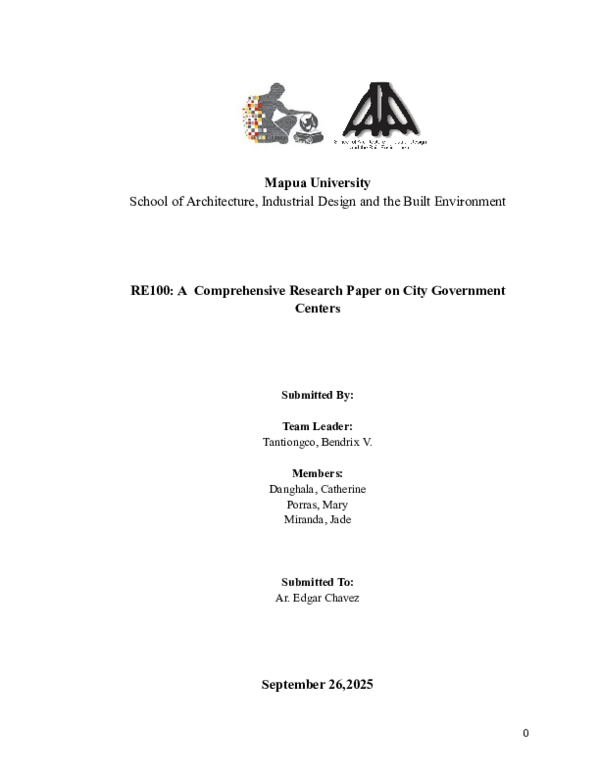 (PDF) A Comprehensive Research Paper on City Government Centers
