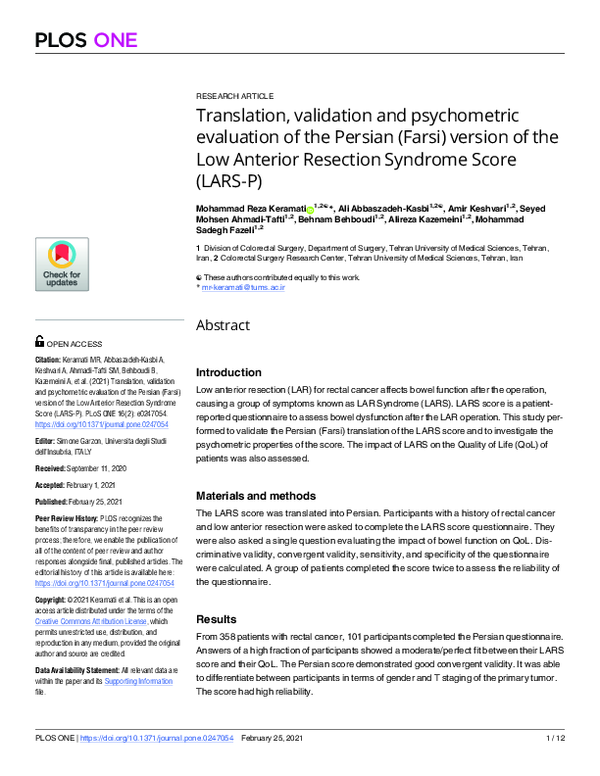 (PDF) Translation, validation and psychometric evaluation of the ...