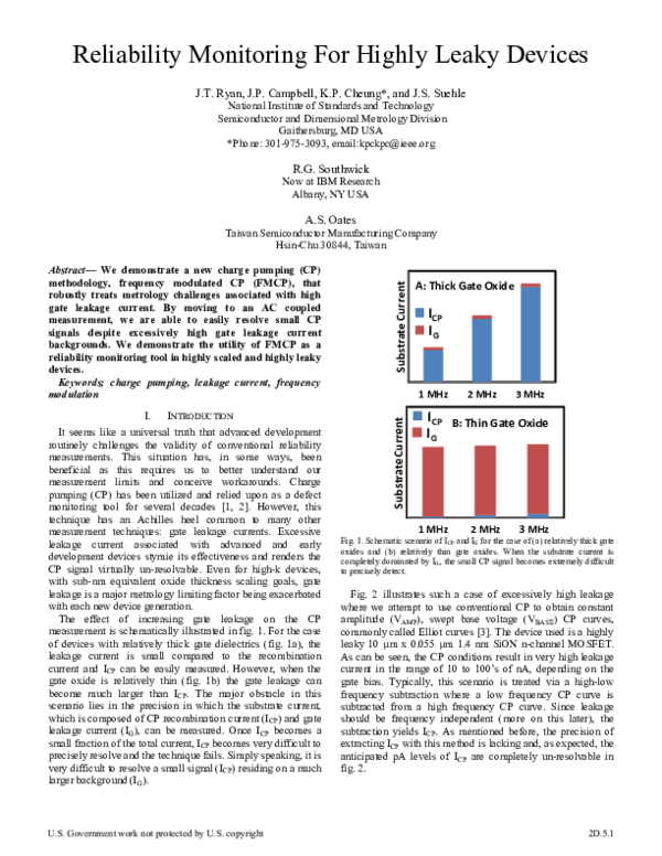 (PDF) Reliability monitoring for highly leaky devices