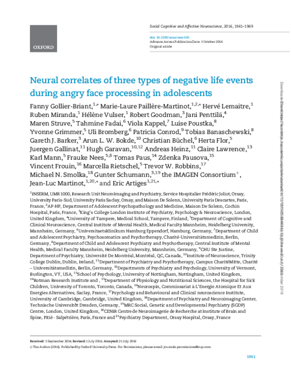 (PDF) Neural correlates of three types of negative life events during ...