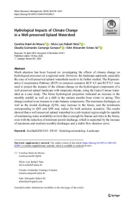 (PDF) Hydrological Impacts of Climate Change in a Well-preserved Upland ...