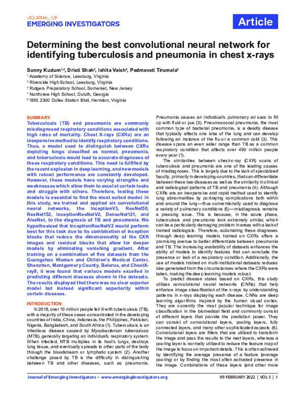 (PDF) Determining the best convolutional neural network for identifying ...