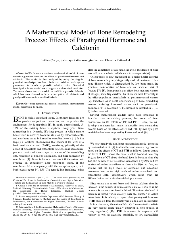 (PDF) A mathematical model of bone remodeling process: effects of ...