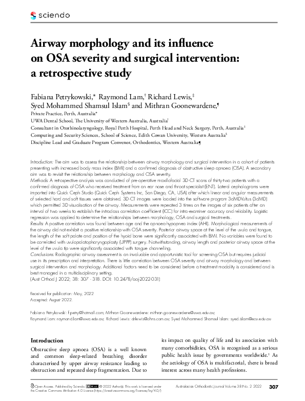 (PDF) Airway morphology and its influence on OSA severity and surgical ...