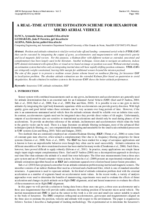 (PDF) A real-time attitude estimation scheme for hexarotor micro aerial ...