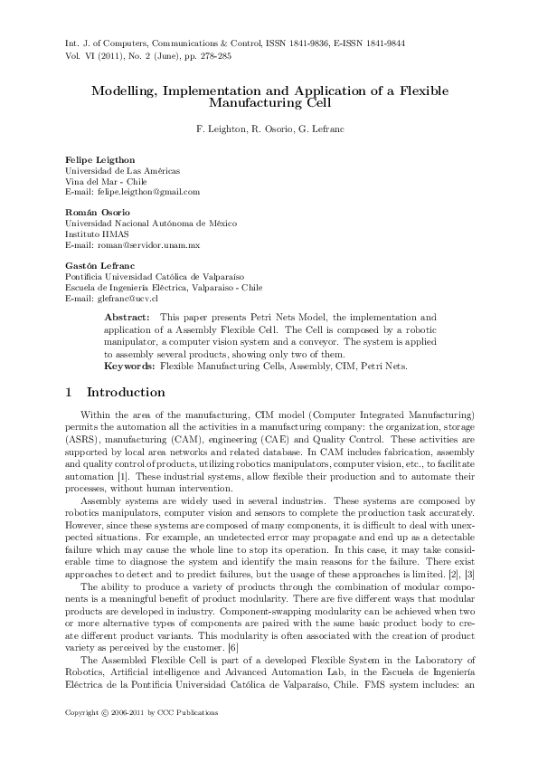 (PDF) Modelling, Implementation and Application of a Flexible ...