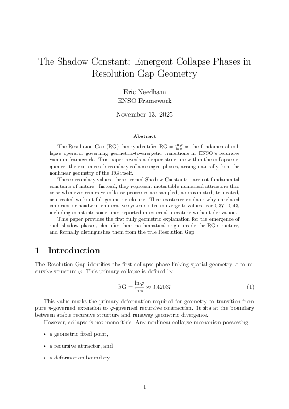 (PDF) The Shadow Constant: Emergent Collapse Phases in Resolution Gap ...