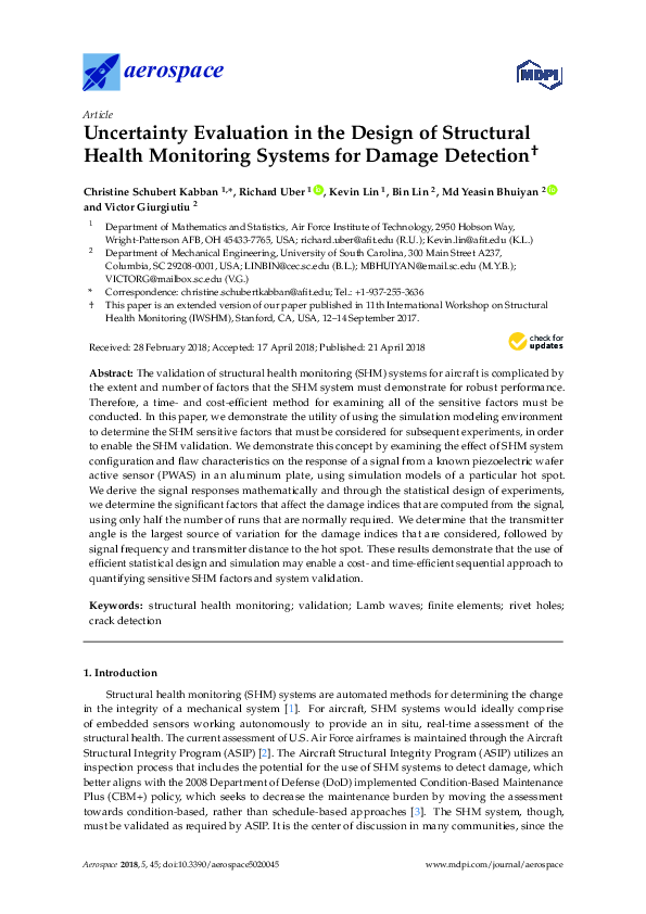 (PDF) Uncertainty Evaluation in the Design of Structural Health ...