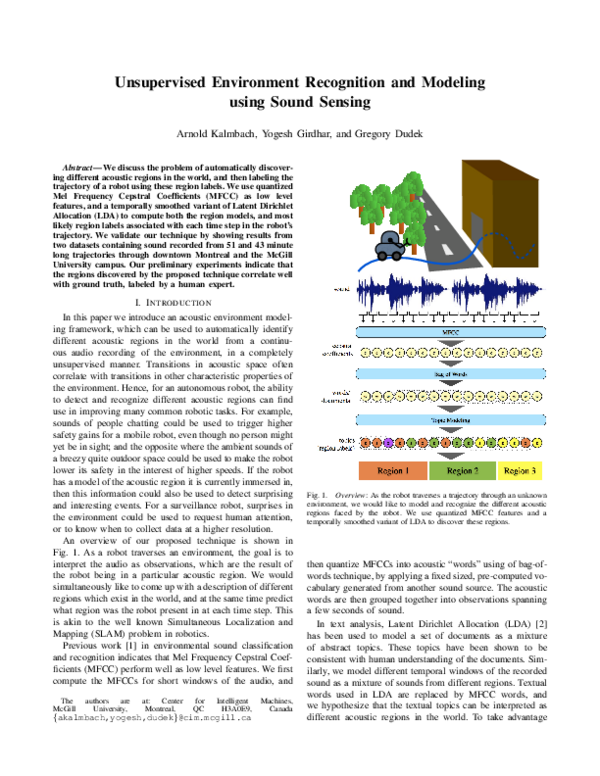 (PDF) Unsupervised environment recognition and modeling using sound sensing