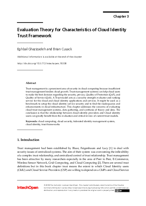 (PDF) Evaluation Theory for Characteristics of Cloud Identity Trust ...