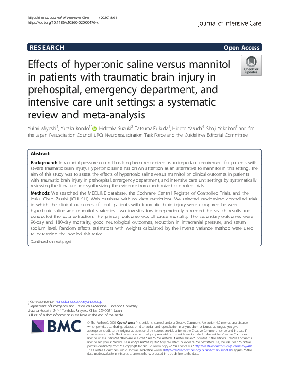 (PDF) Effects of hypertonic saline versus mannitol in patients with ...