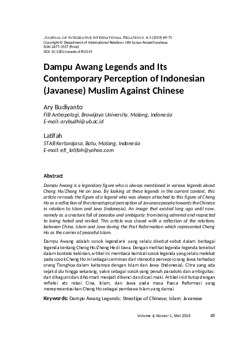 (PDF) Dampu Awang Legends and Its Contemporary Perception of Indonesian ...