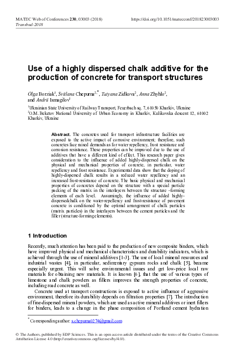 (PDF) Use of a highly dispersed chalk additive for the production of ...