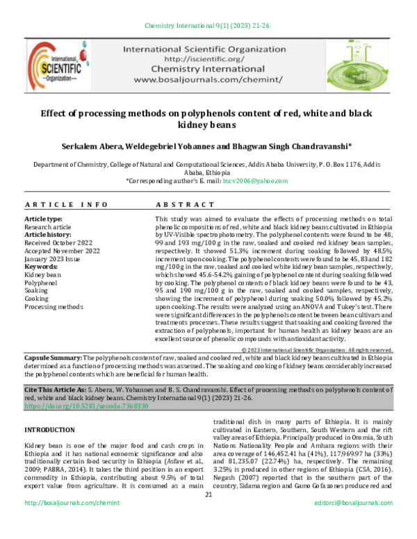 (PDF) Effect of processing methods on polyphenols content of red, white ...