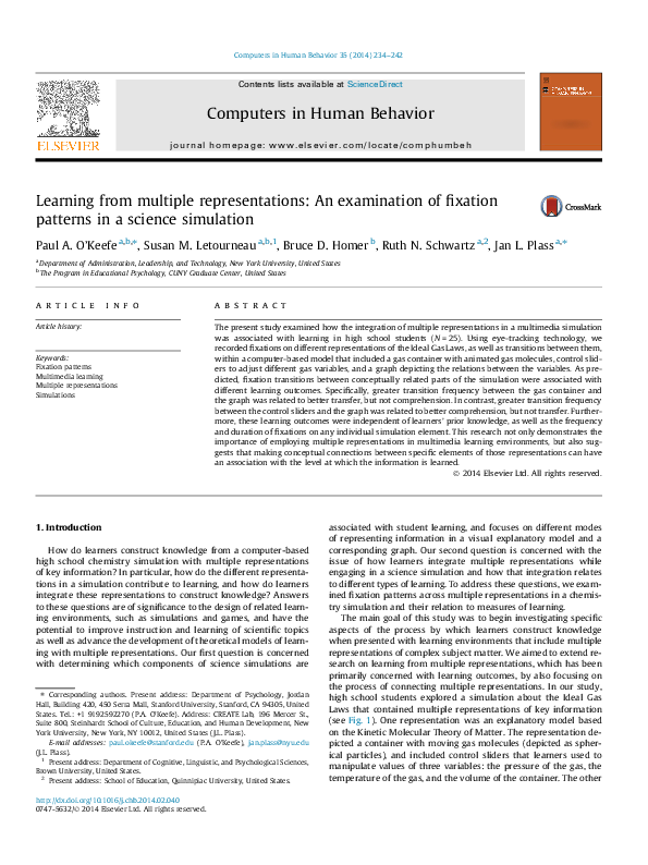 (PDF) Learning from multiple representations: An examination of ...