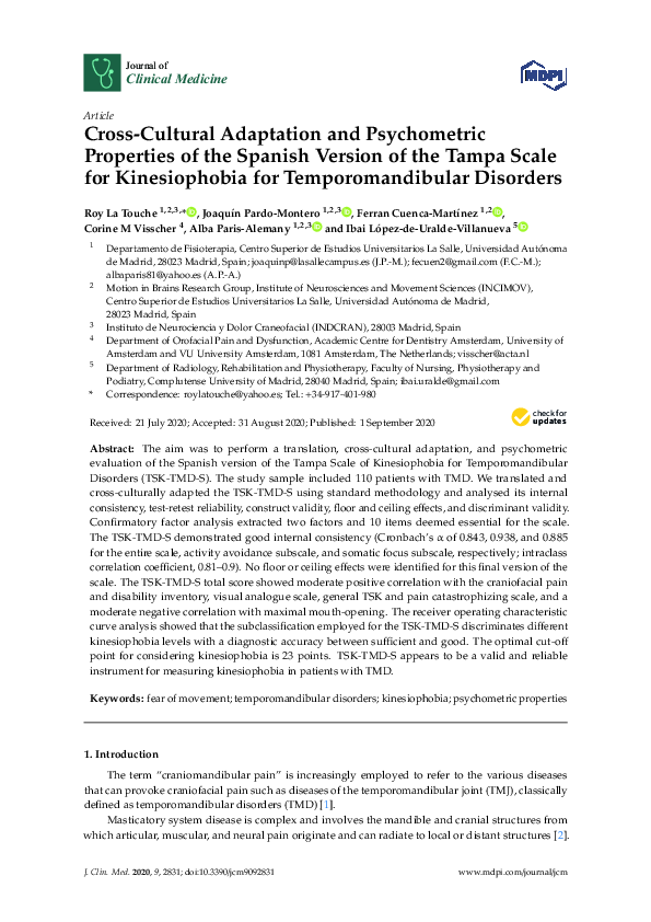 (PDF) Cross-Cultural Adaptation and Psychometric Properties of the ...