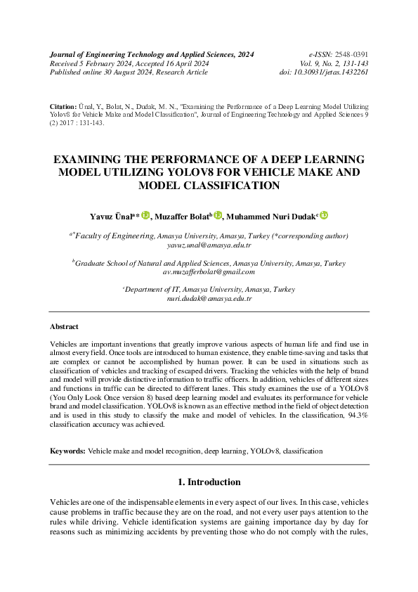 (PDF) EXAMINING THE PERFORMANCE OF A DEEP LEARNING MODEL UTILIZING ...