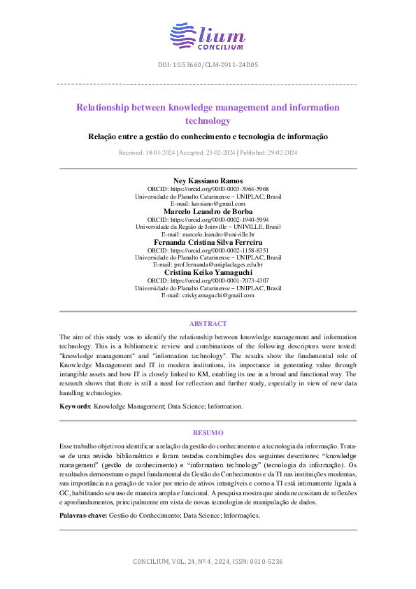 (PDF) Relationship between knowledge management and information technology