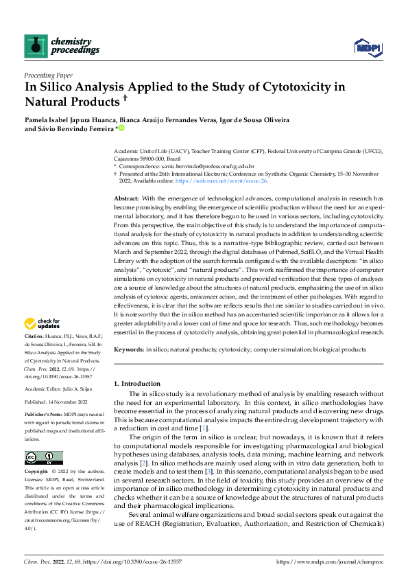 (PDF) In Silico Analysis Applied to the Study of Cytotoxicity in ...