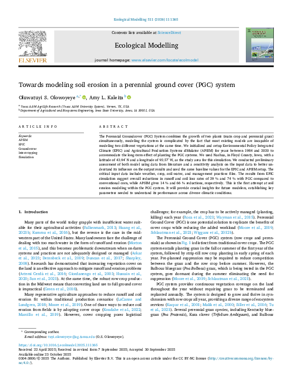 (PDF) Towards modeling soil erosion in a perennial ground cover (PGC ...