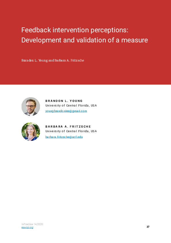 (PDF) Feedback intervention perceptions: Development and validation of ...