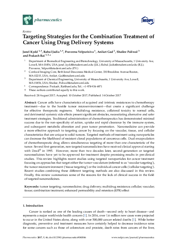 (PDF) Targeting Strategies for the Combination Treatment of Cancer ...