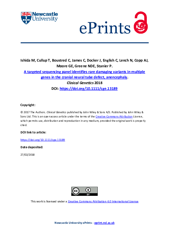 (PDF) A targeted sequencing panel identifies rare damaging variants in ...