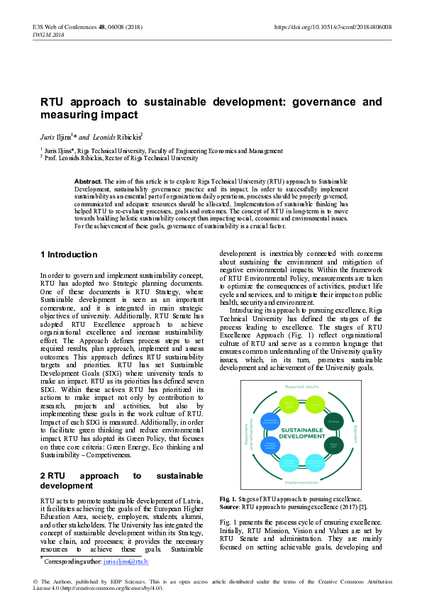(PDF) RTU approach to sustainable development: governance and measuring ...