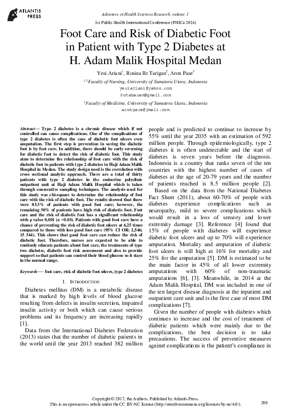 (PDF) Foot Care and Risk of Diabetic Foot in Patient with Type 2 ...