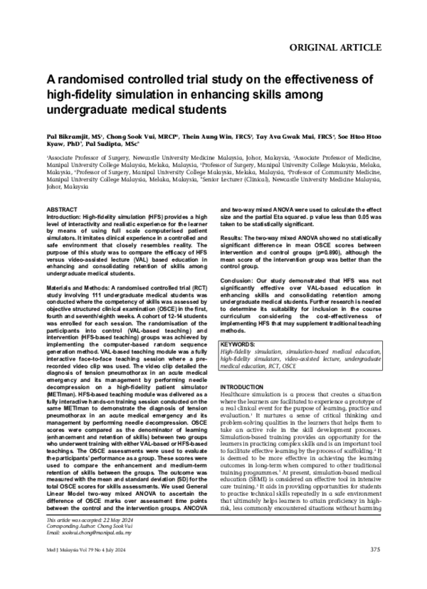 (PDF) A randomised controlled trial study on the effectiveness of high ...