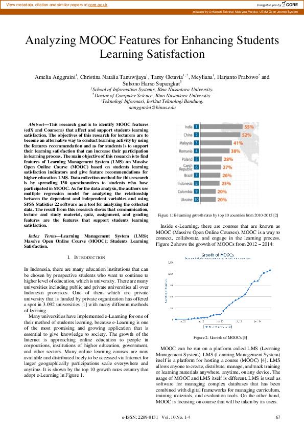 (PDF) Analyzing MOOC Features for Enhancing Students Learning Satisfaction