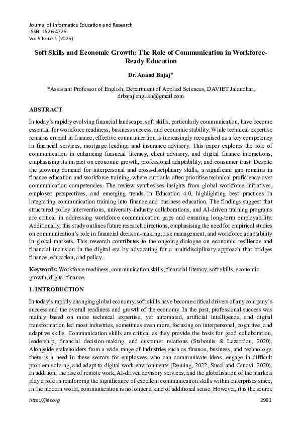 (PDF) Soft Skills and Economic Growth: The Role of Communication in ...