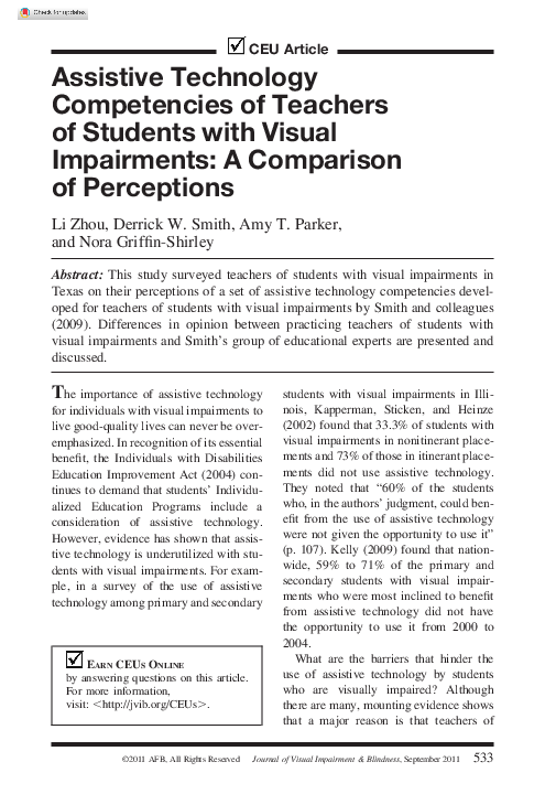 (PDF) Assistive Technology Competencies of Teachers of Students with ...