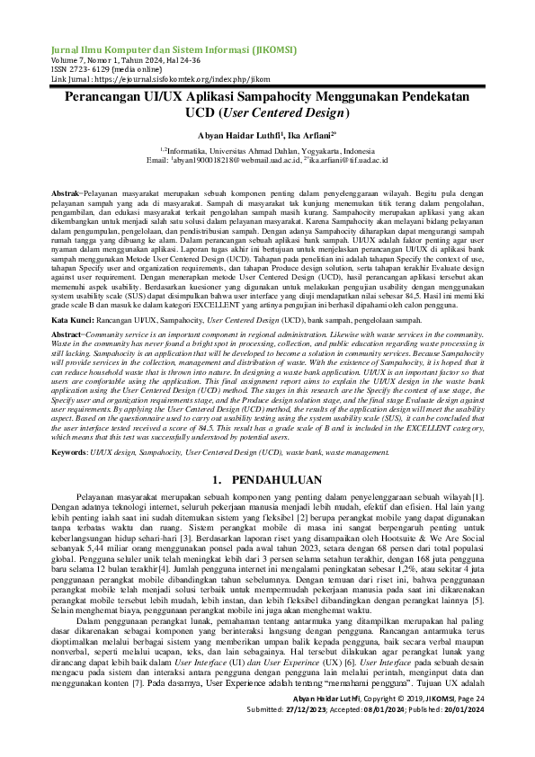 (PDF) Perancangan UI/UX Aplikasi Sampahocity Menggunakan Pendekatan UCD ...