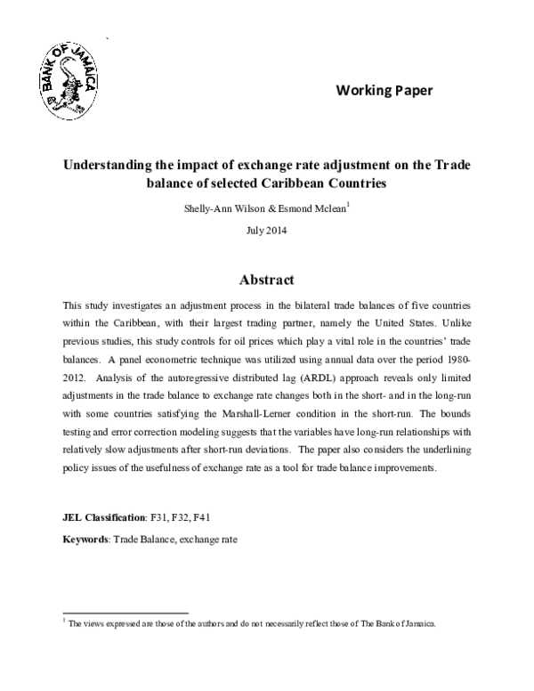 (PDF) Understanding the impact of exchange rate adjustment on the Trade ...