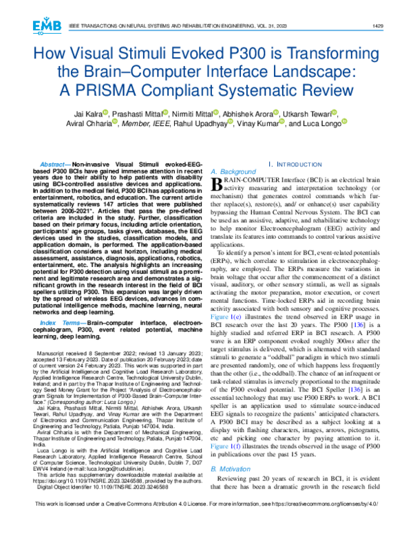 (PDF) How Visual Stimuli Evoked P300 is Transforming the Brain–Computer ...