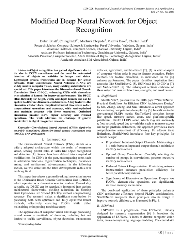 (PDF) Modified Deep Neural Network for Object Recognition
