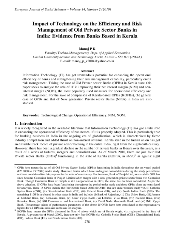 (PDF) Impact of Technology on the Efficiency and Risk Management of Old ...