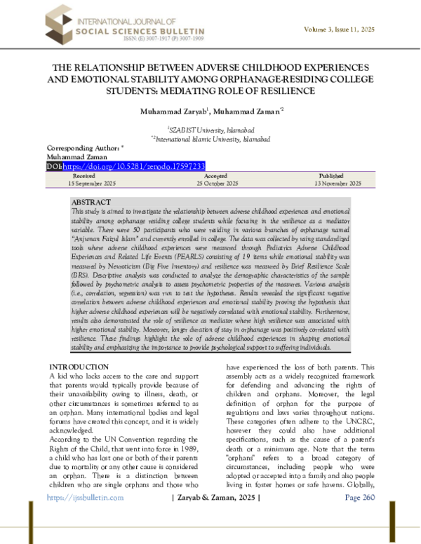 (PDF) THE RELATIONSHIP BETWEEN ADVERSE CHILDHOOD EXPERIENCES AND ...