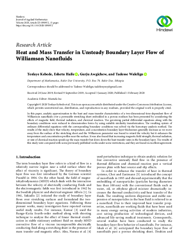 (PDF) Heat and Mass Transfer in Unsteady Boundary Layer Flow of ...