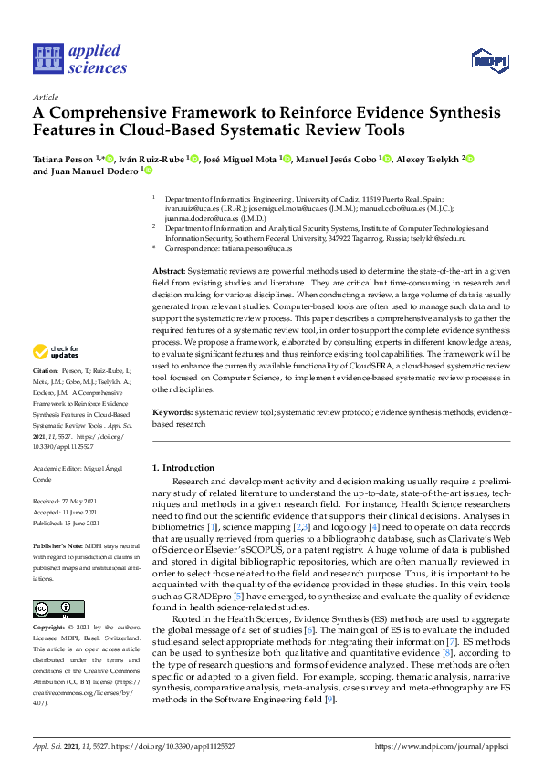 (PDF) A Comprehensive Framework to Reinforce Evidence Synthesis ...