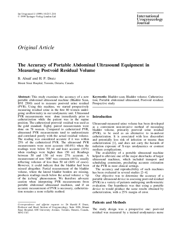 (PDF) The Accuracy of Portable Abdominal Ultrasound Equipment in ...