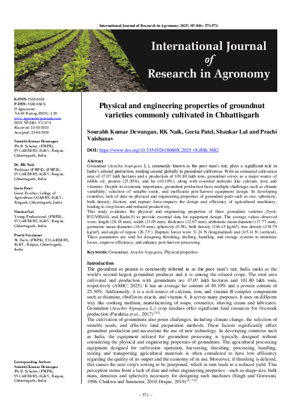 (PDF) Physical and engineering properties of groundnut varieties ...