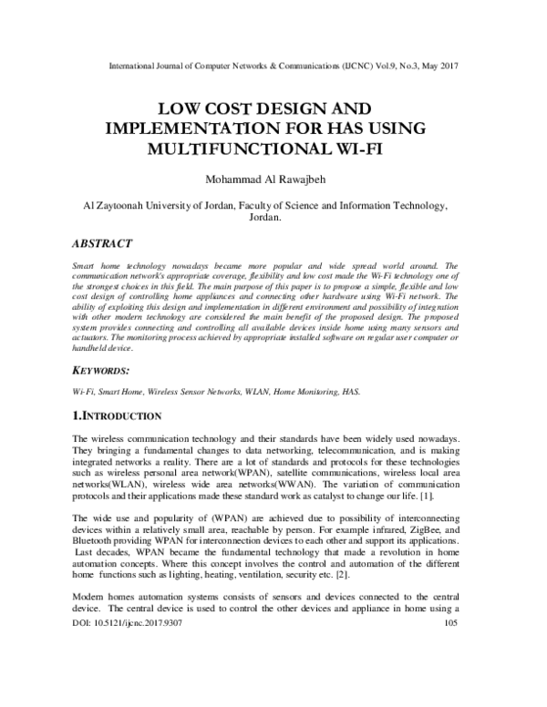 (PDF) Low Cost Design and Implementation for HAS Using Multifunctional ...