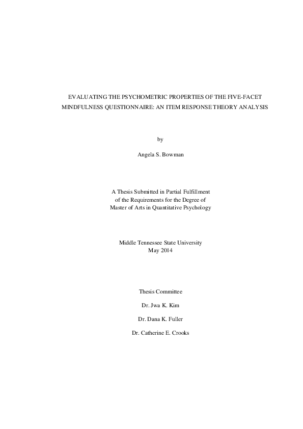 (PDF) Evaluating the Psychometric Properties of the Five-Facet ...