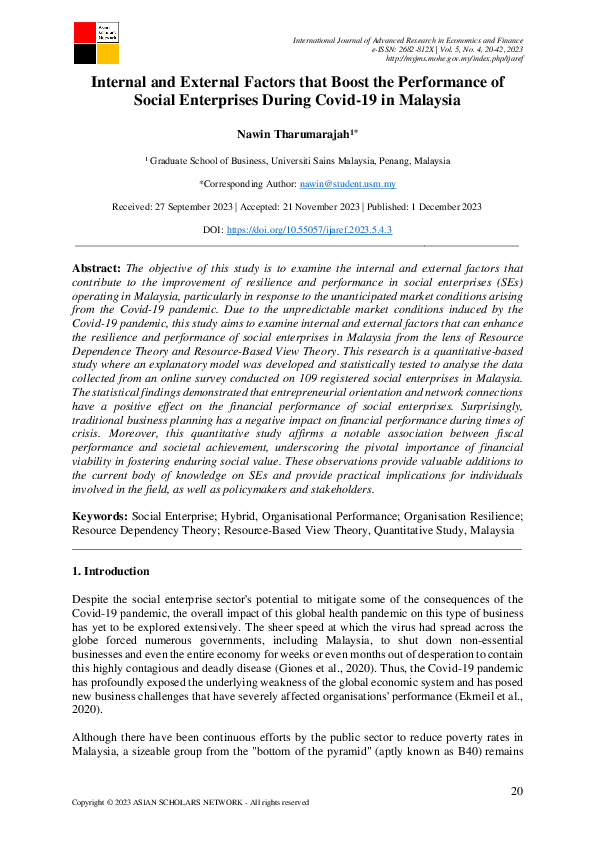 (PDF) Internal and External Factors that Boost the Performance of ...