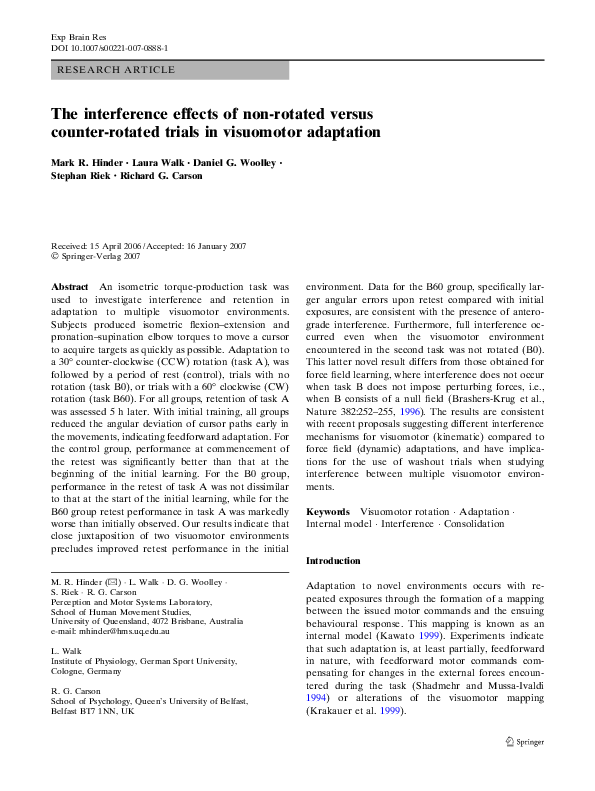 (PDF) The interference effects of non-rotated versus counter-rotated ...