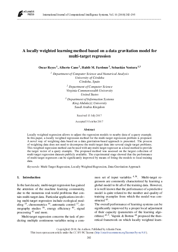 (PDF) A locally weighted learning method based on a data gravitation ...