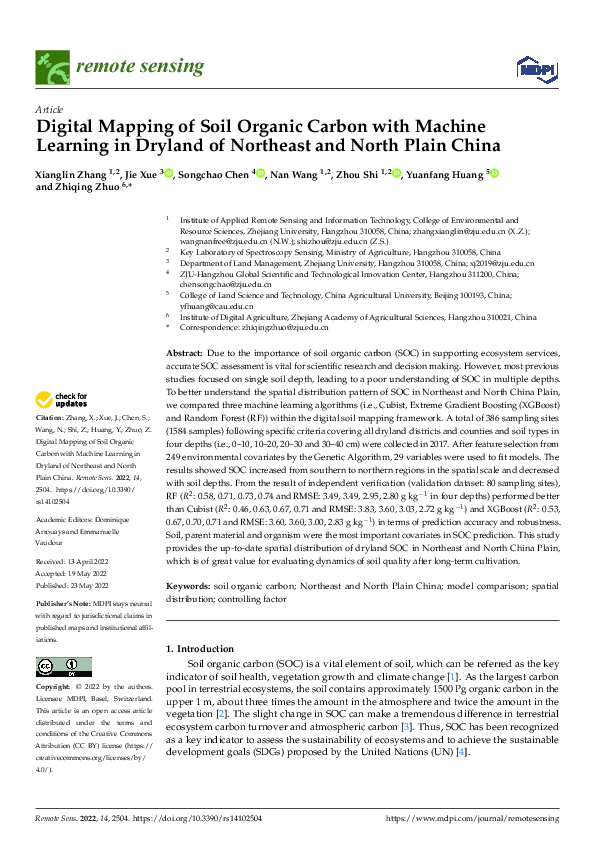 (PDF) Digital Mapping of Soil Organic Carbon with Machine Learning in ...